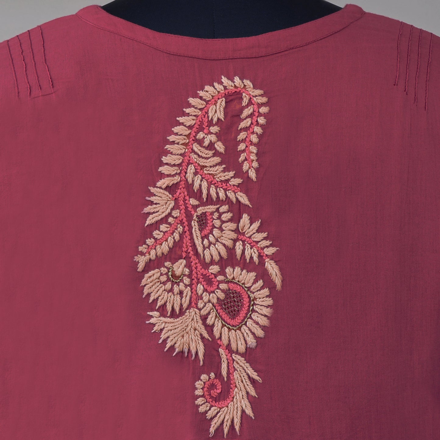 BAANI Pure Cotton, Hand Embroidery/ Chikankari Women Long Flared Dress