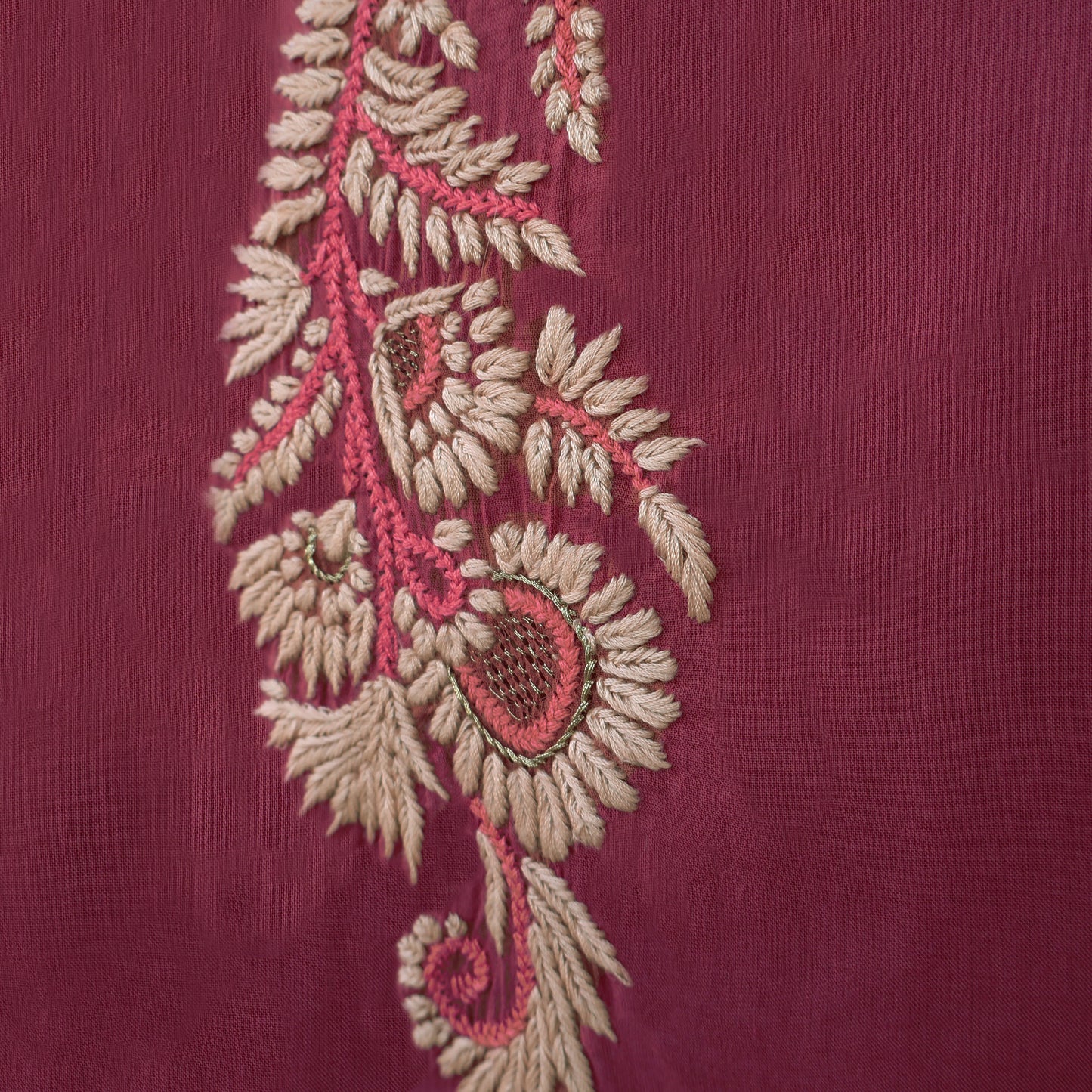BAANI Pure Cotton, Hand Embroidery/ Chikankari Women Long Flared Dress