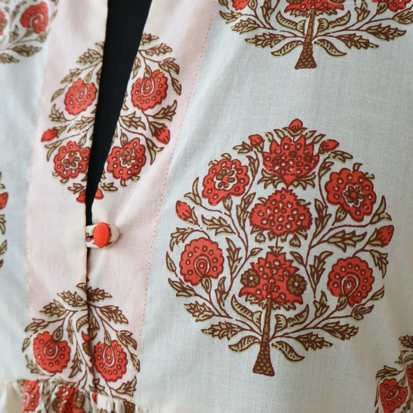 DEVIKA prt Block Printed Pure Cotton Women Long Flared Kurta Tunic Dress