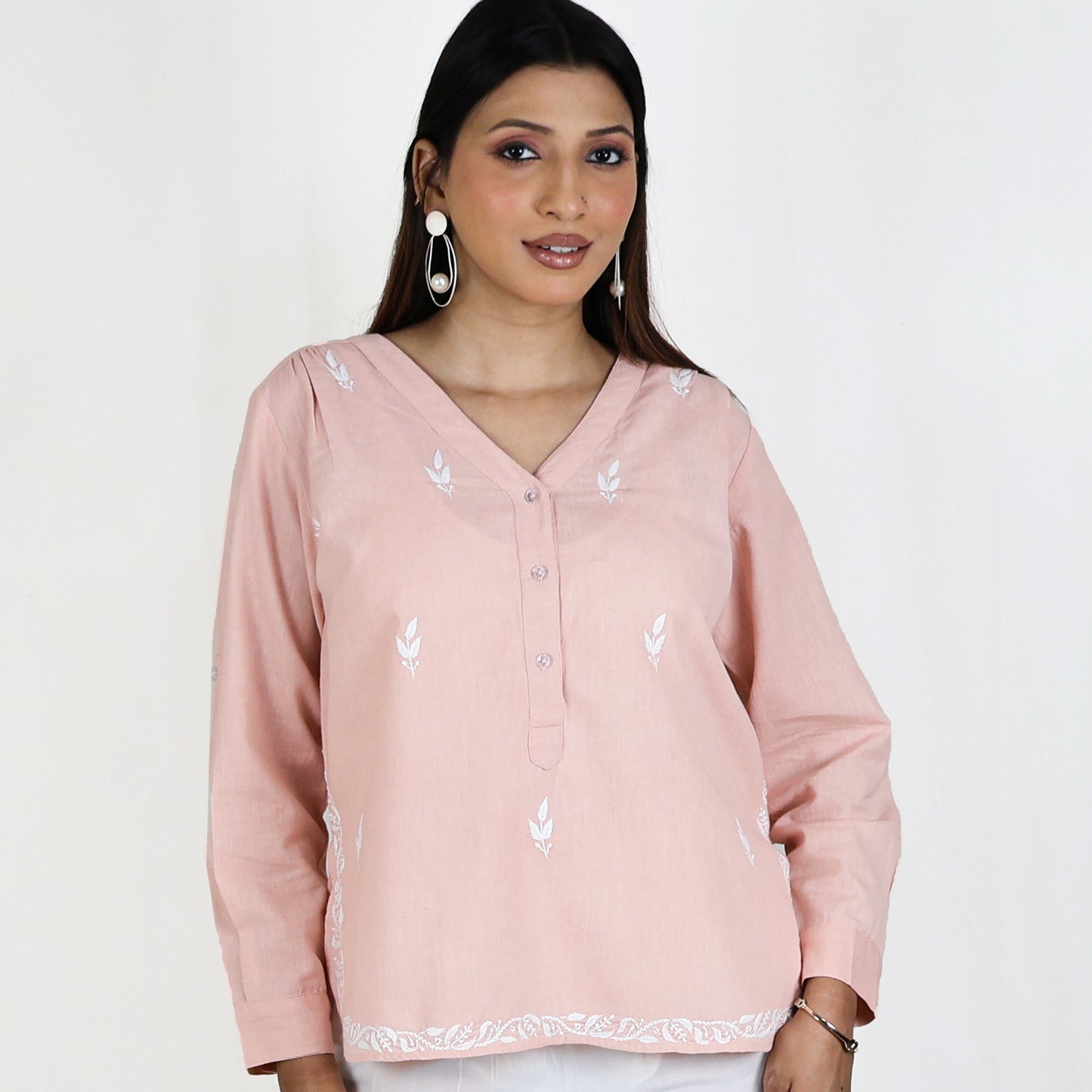 URVIKA Cotton Flex Hand Embroidery Kurti Top