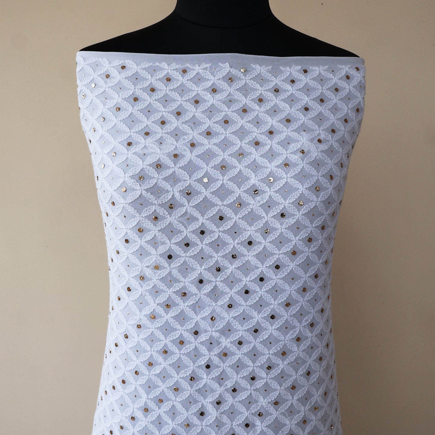 Vaishnavi Viscose Georgette Hand Embroidered/Chikankari Unstitched Kurta Set; Made to Order/ Customizable