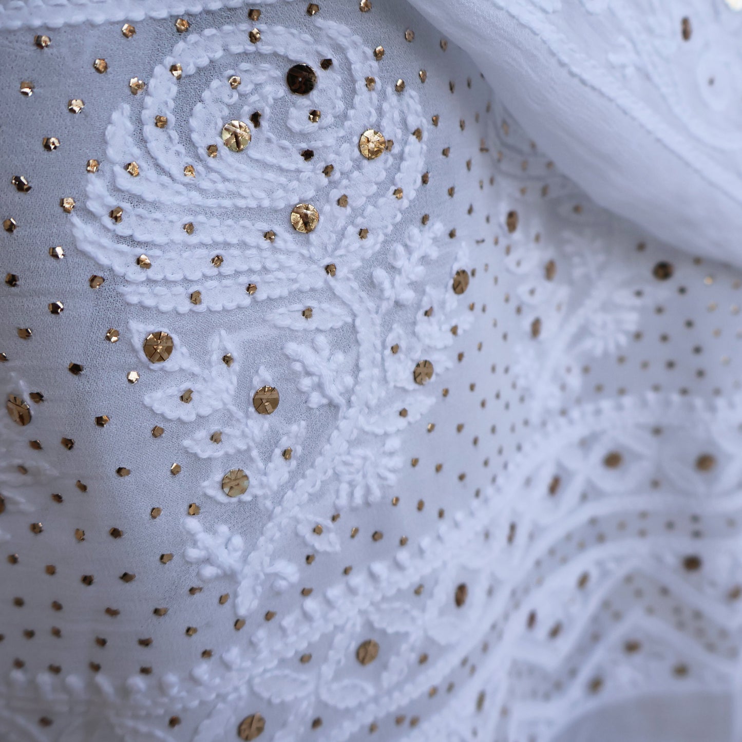 Vaishnavi Viscose Georgette Hand Embroidered/Chikankari Unstitched Kurta Set; Made to Order/ Customizable