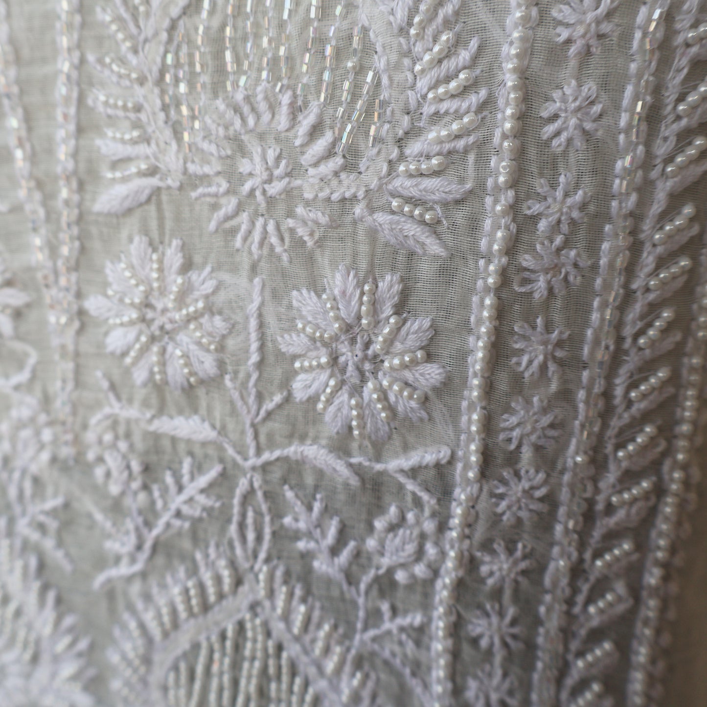 VAANI Chanderi Silk Hand Embroidered/Chikankari Unstitched Kurta Set; Made to Order/ Customizable