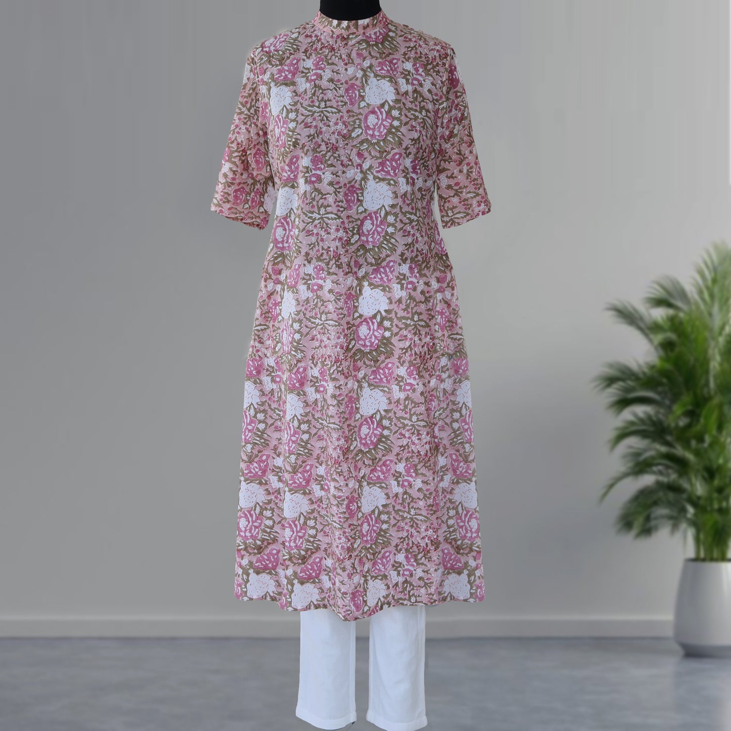 SHIKHA Printed Cotton Round Neck, Kurta, Regular and Plus Sizes