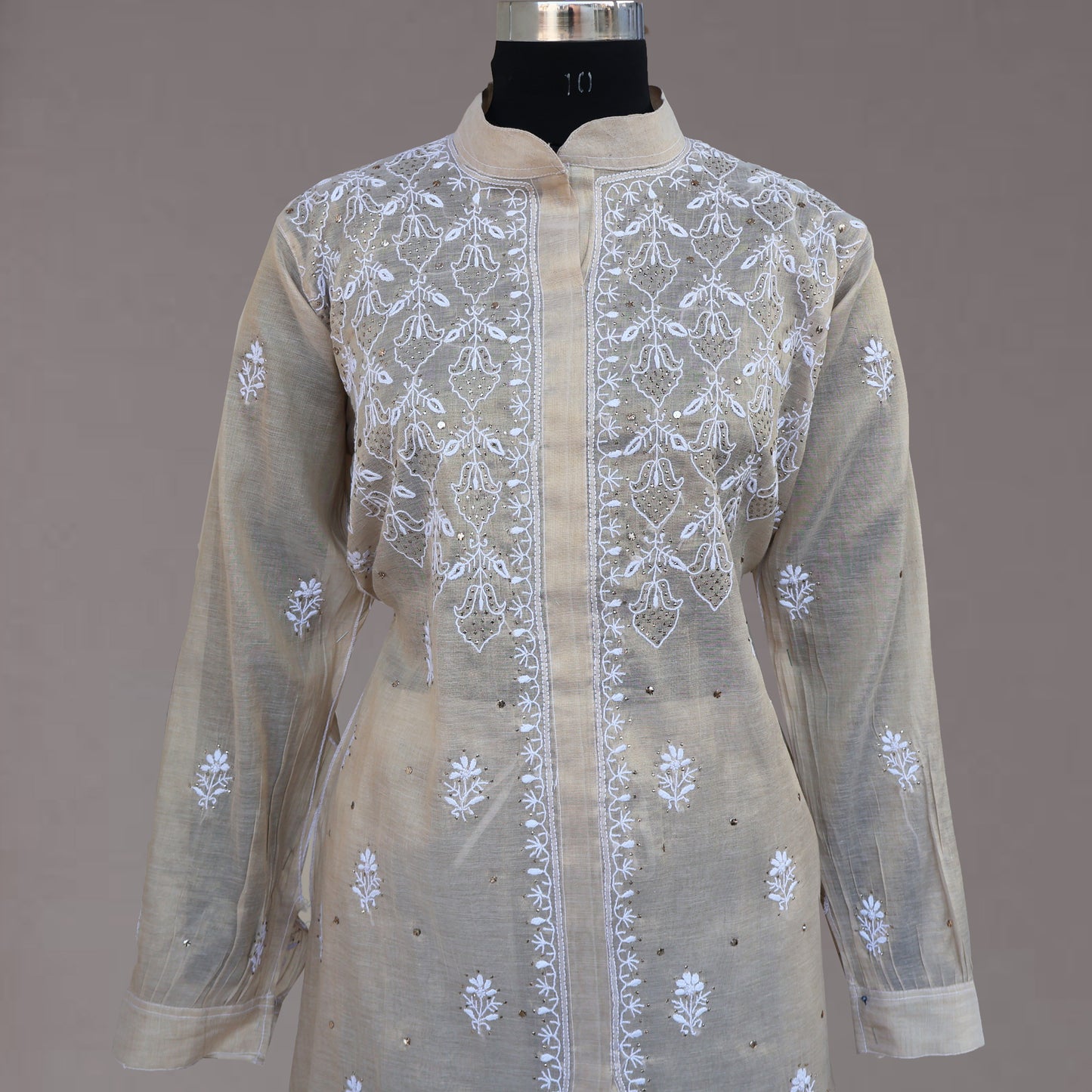 Vaikhya Tissue fabric Embroidered/Chikankari Unstitched Cord Set; Made to Order/ Customizable