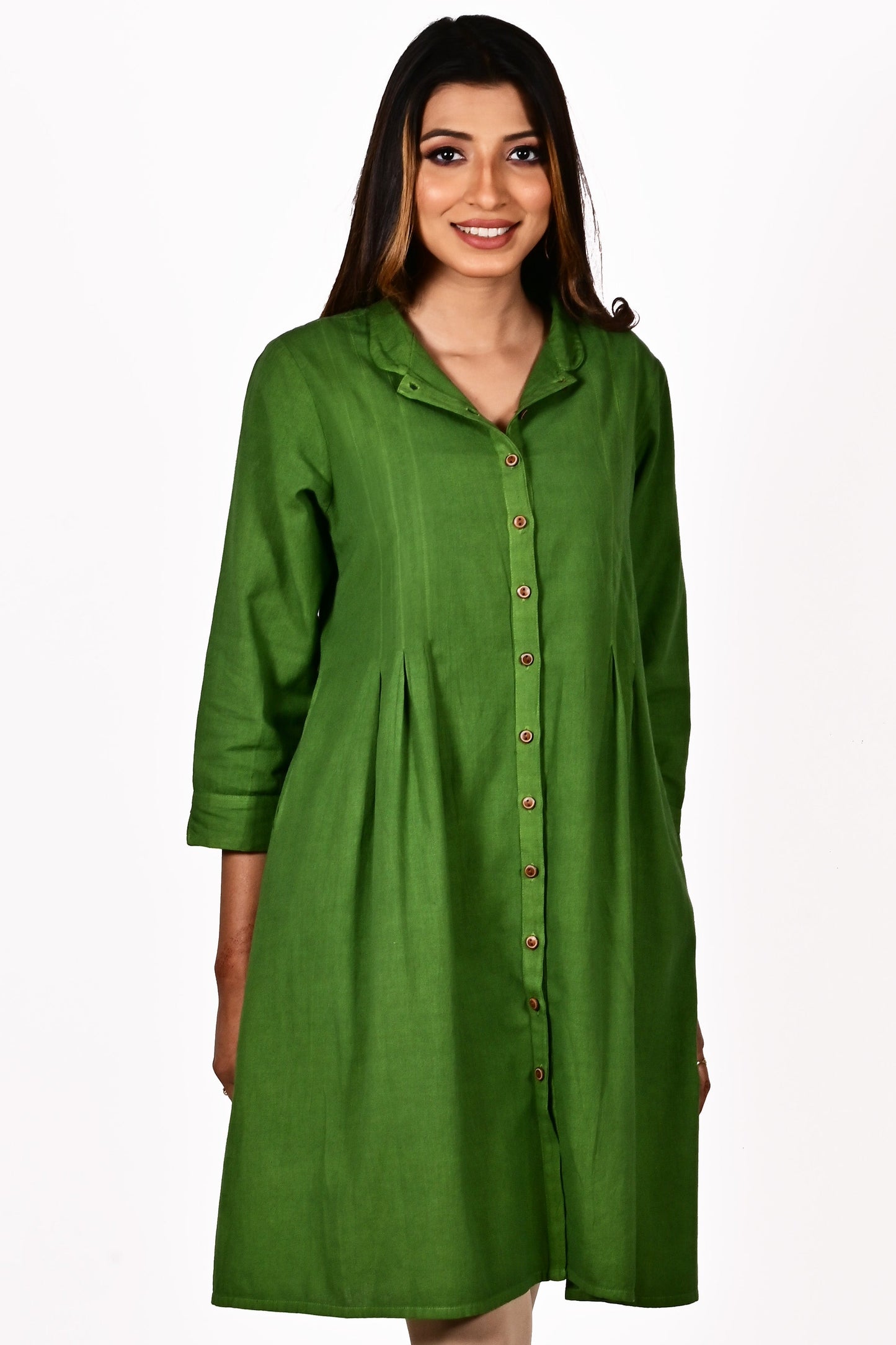 TAARA Cotton-Linen Shirt Dress Kurti: Made to Order/Customizable