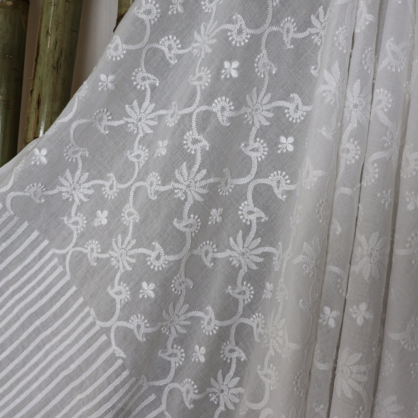 Cotton White Hand Embroidered /Chikankari Dupatta