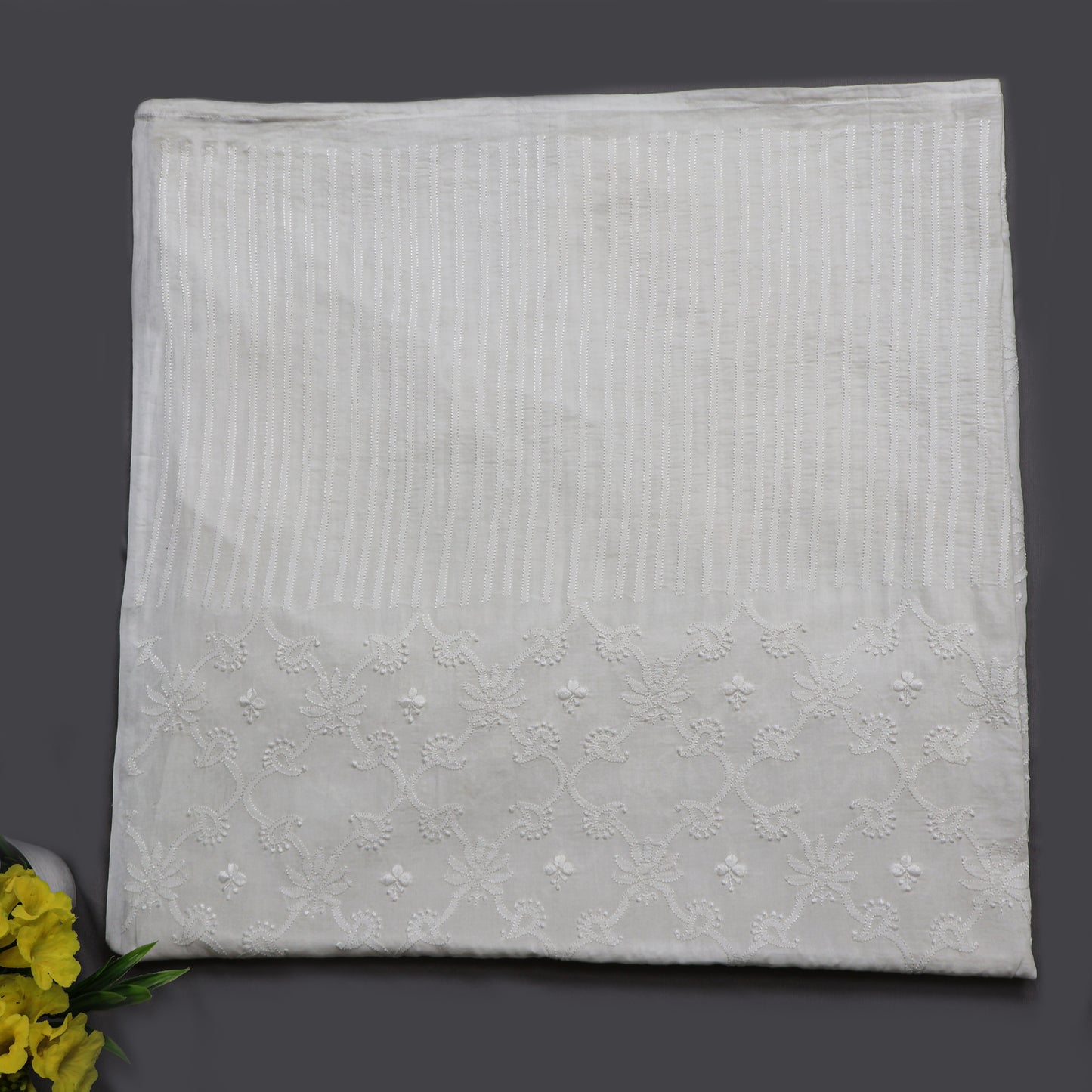 Cotton White Hand Embroidered /Chikankari Dupatta