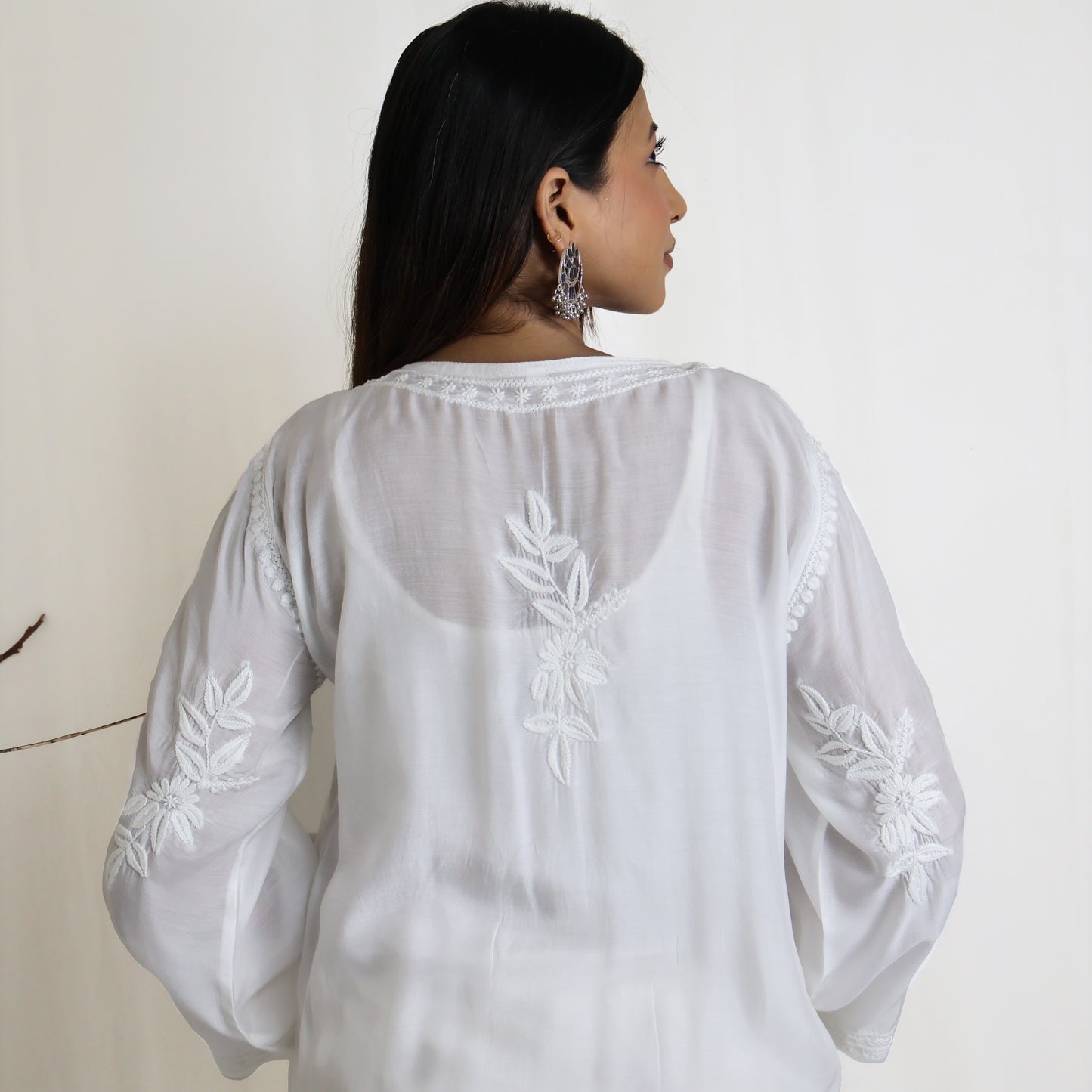 SAAVI Modal, All- over Heavy Chikankari Hand Embroidered Kurta