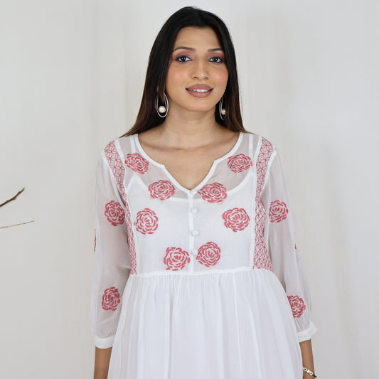 MEGHNA Georgette Hand Embroidered Top