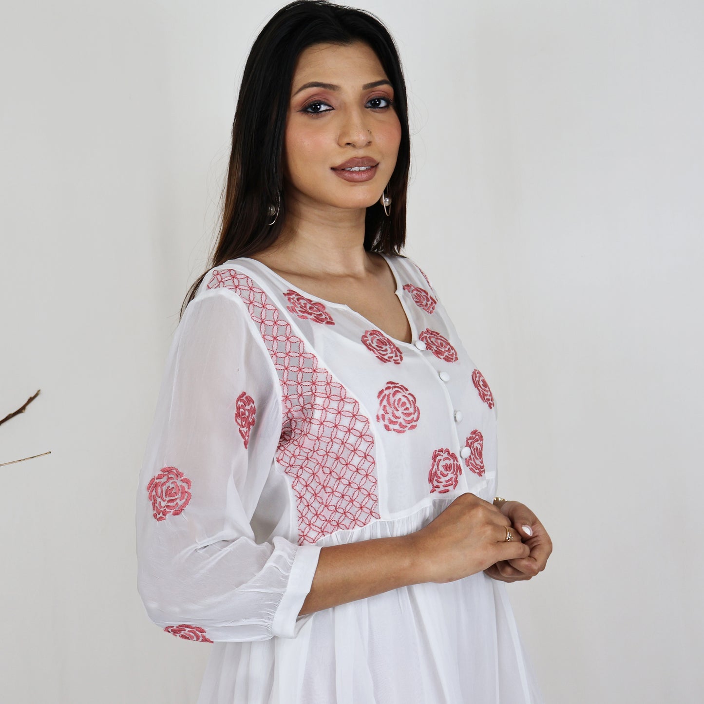 MEGHNA Georgette Hand Embroidered Top