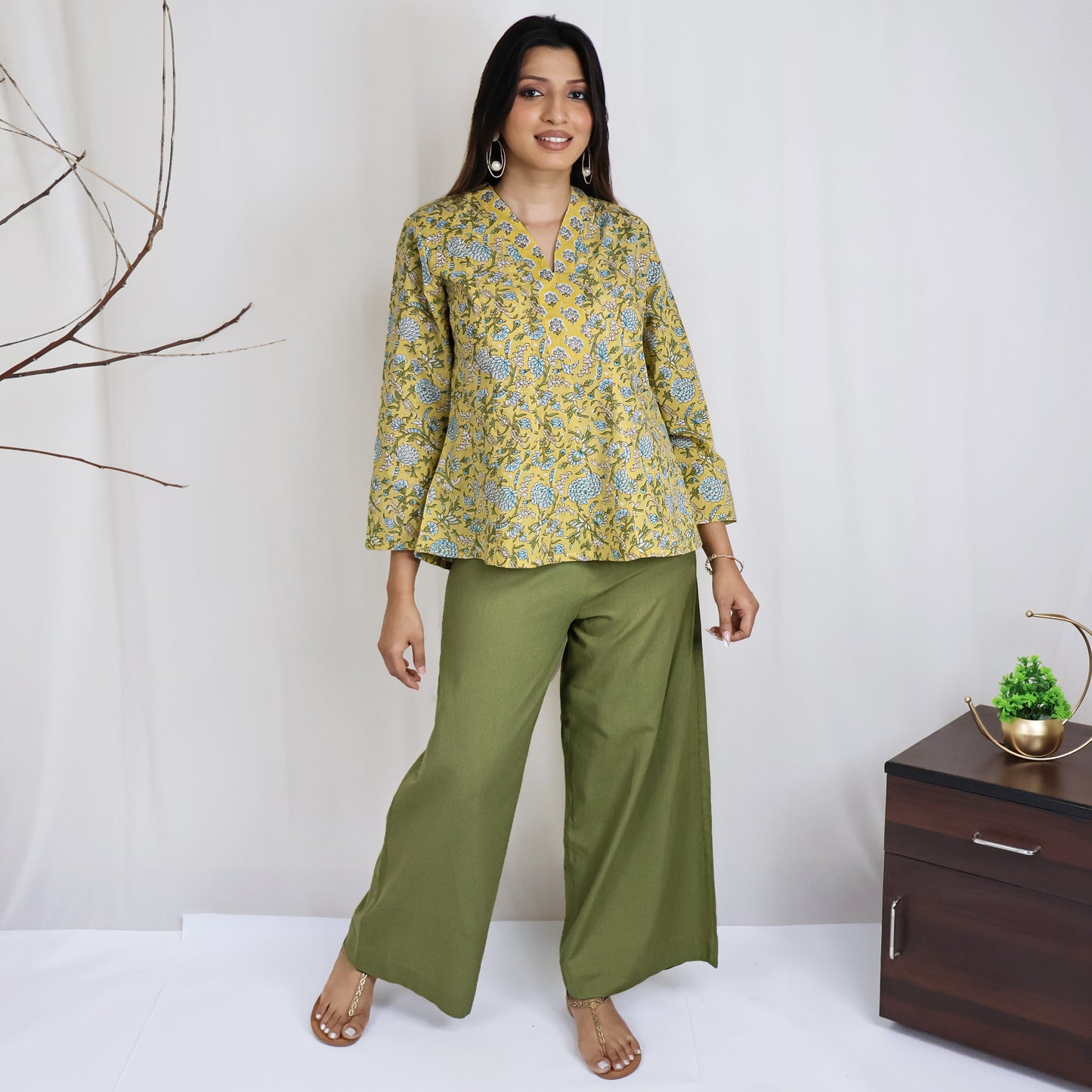 SUCHI Pure Cotton Block Print  Hand Embroidered Top Regular and Plus Sizes