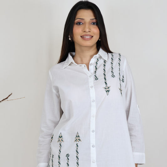 MYRA COTTON SHIRT WITH EMBROIDERY