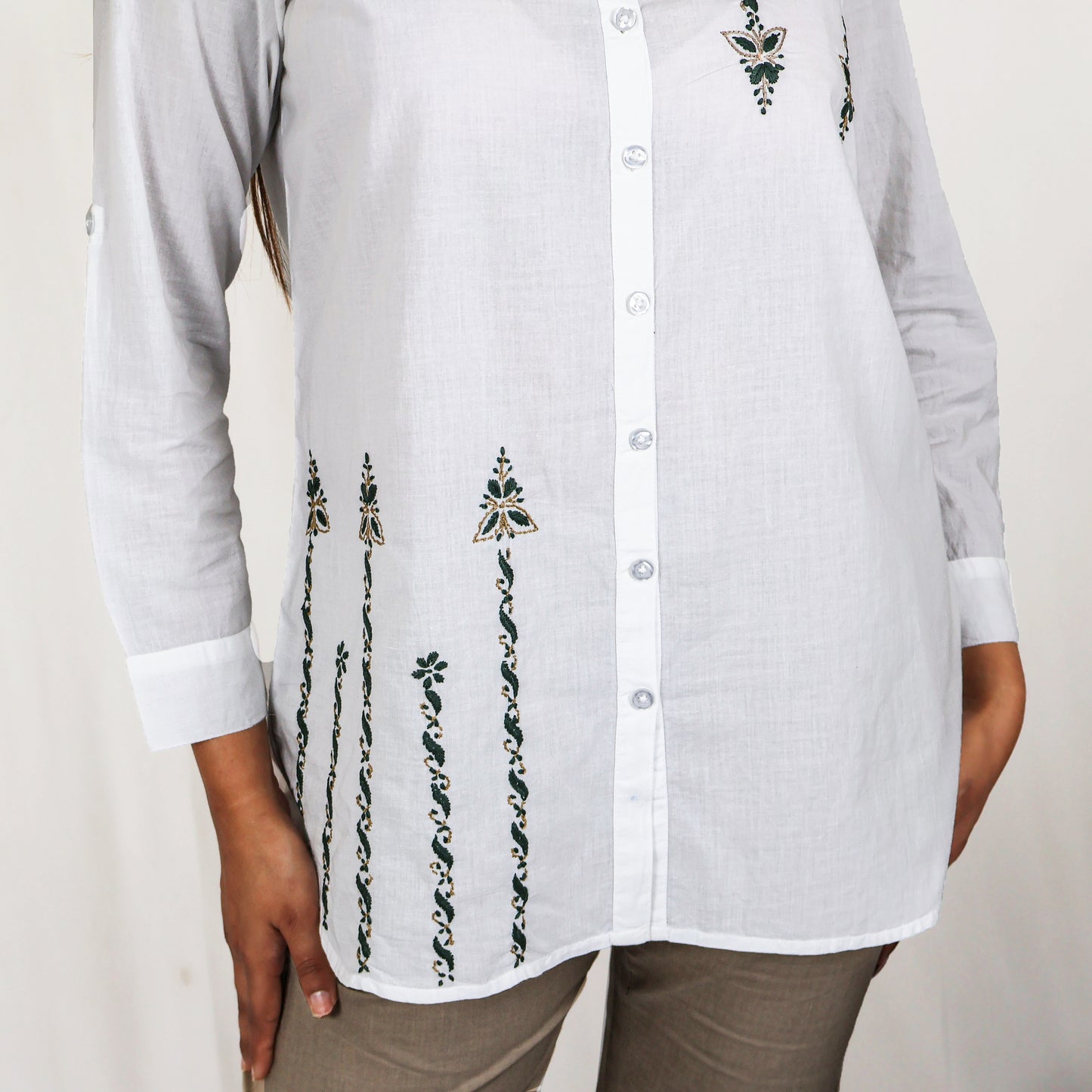 MYRA COTTON SHIRT WITH EMBROIDERY