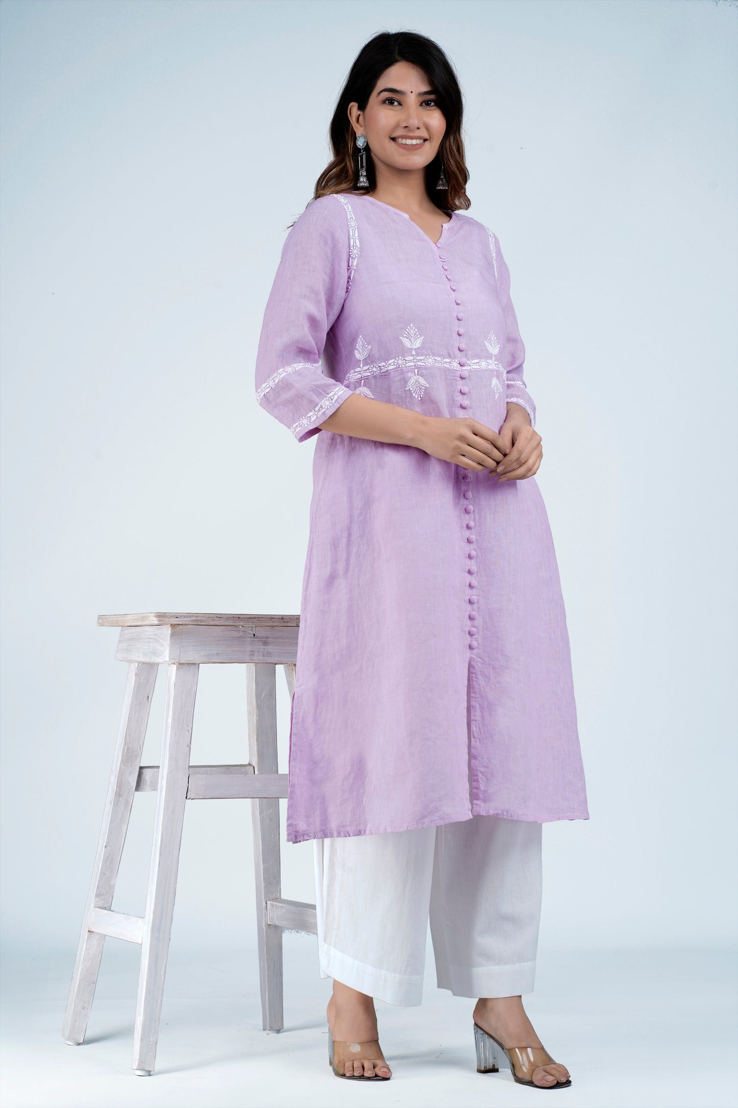 LALITA Linen-Cotton Hand Embroidered Tunic Kurti