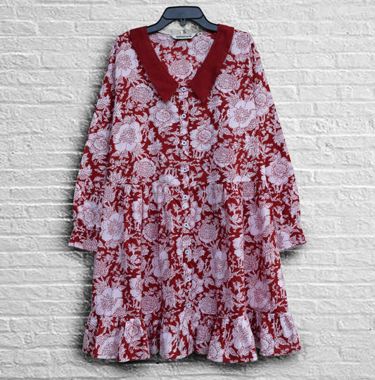 KRISHA Block Print Pure Cotton Tunic Top