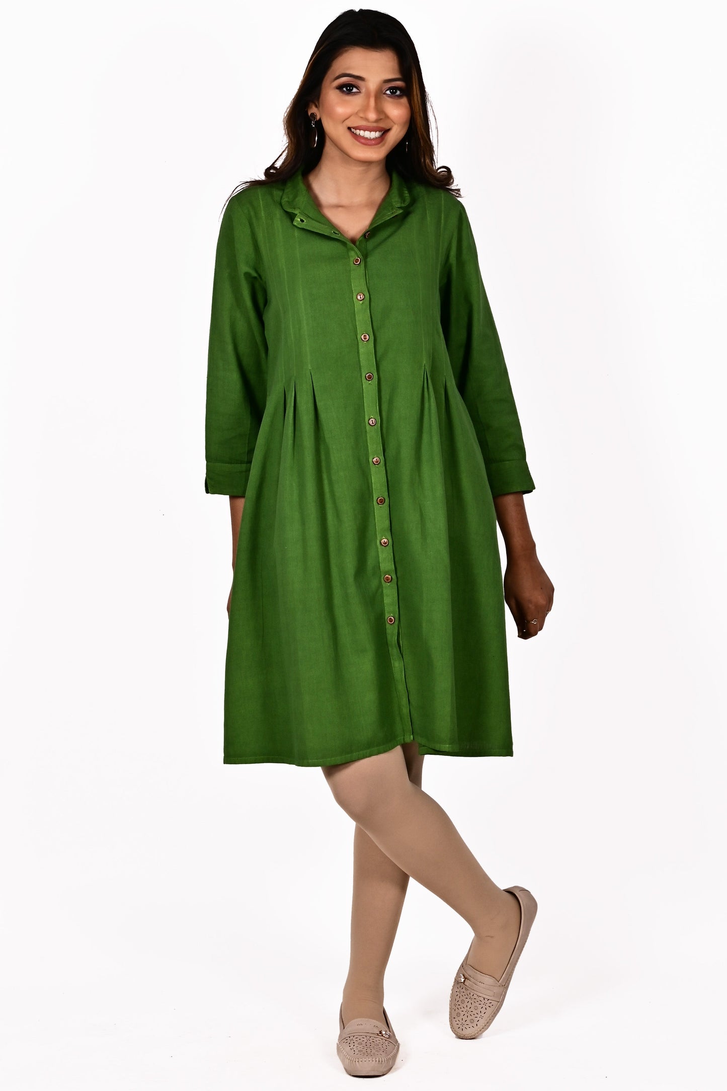 TAARA Cotton-Linen Shirt Dress Kurti: Made to Order/Customizable